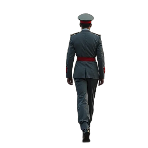staff, jacket, hat, 3d render transparent PNG cut-out