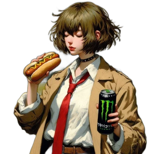 food, jacket, animal, creature, concept art, cyberpunk, anime, comic book art transparent PNG cut-out