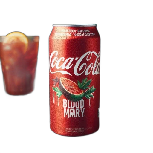 bottle, food, 3d render, photorealistic, red, coca-cola, can, marked transparent PNG cut-out