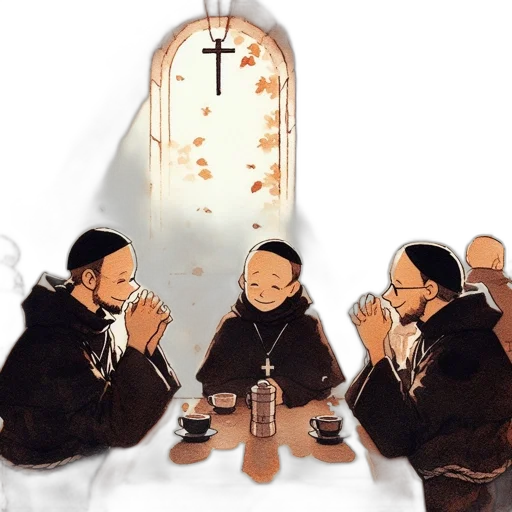 concept art, watercolor, comic book art, cartoon, fire, snow, inside, monastery transparent PNG cut-out