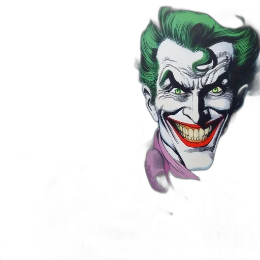 face, mask, comic book art, concept art, watercolor, photorealistic, illustration, joker transparent PNG cut-out