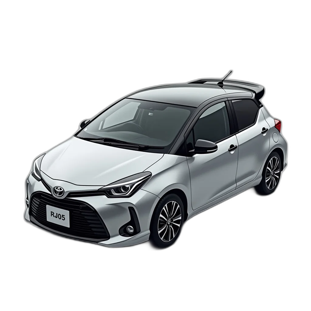 car, 3d render, silver, hatchback, black, roof, rear, spoiler transparent PNG cut-out