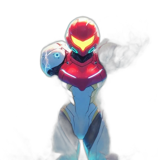 robot, mask, weapon, creature, concept art, pixel art, watercolor, 3d render transparent PNG cut-out