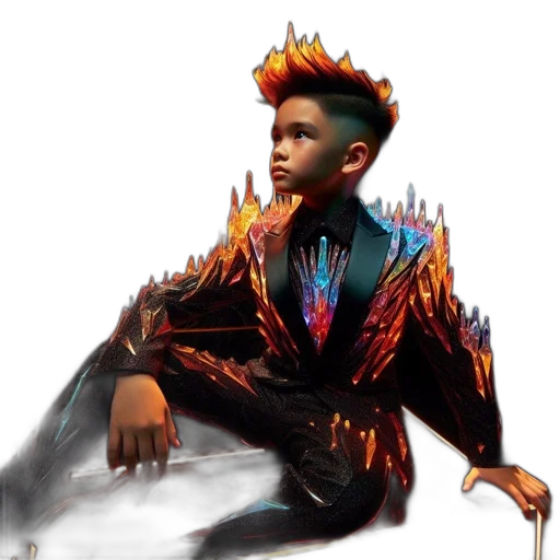 jacket, dragon, hair, creature, concept art, cyberpunk, comic book art, fantasy art transparent PNG cut-out