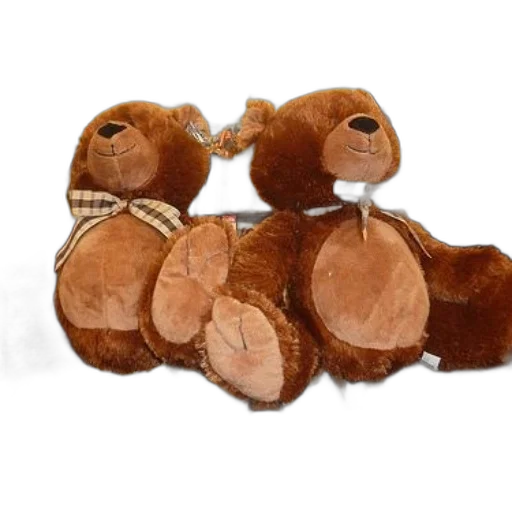 animal, furniture, two, brown, teddy, bears, plaid, bows transparent PNG cut-out