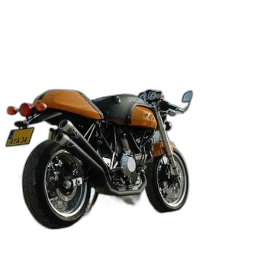 3d render, photorealistic, concept art, sleek, orange, black, motorcycle, chrome transparent PNG cut-out