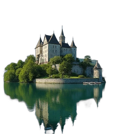 building, crown, dragon, sword, photorealistic, 3d render, concept art, fantasy art transparent PNG cut-out