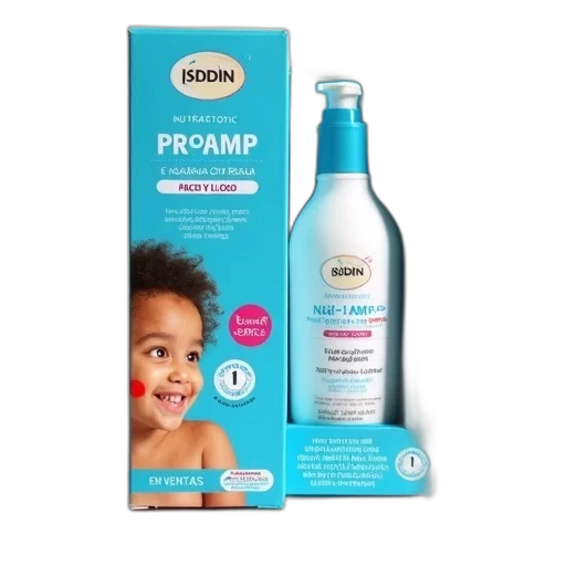 bottle, blue, box, brand, name, isdin, product, nutratopic transparent PNG cut-out