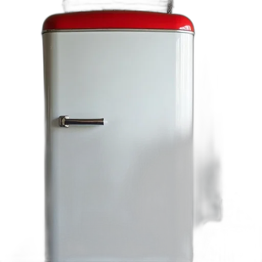 robot, furniture, staff, 3d render, photorealistic, white, refrigerator, red transparent PNG cut-out