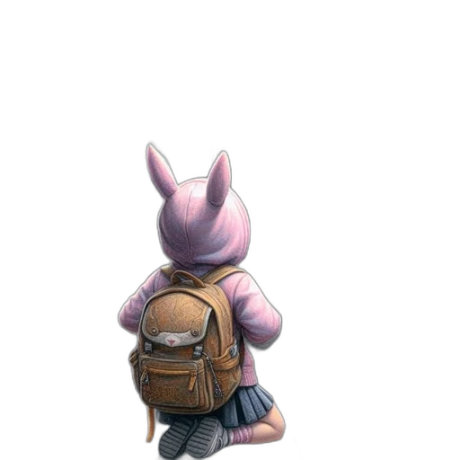 jacket, staff, robot, animal, concept art, 3d render, pixel art, watercolor transparent PNG cut-out