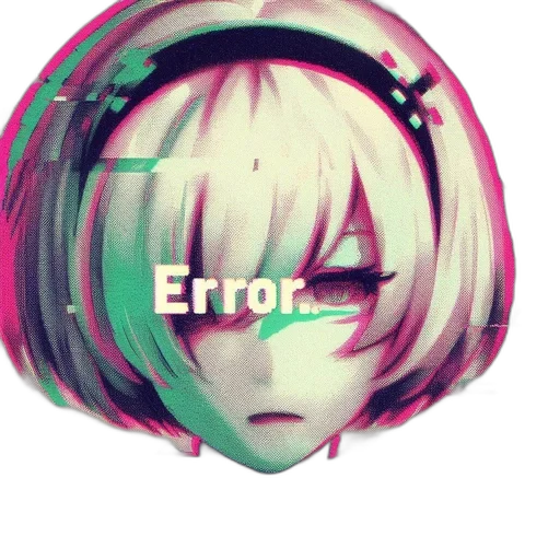 robot, hair, face, weapon, vaporwave, cyberpunk, pixel art, anime transparent PNG cut-out