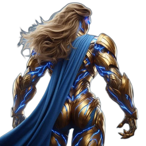 hair, concept art, fantasy art, comic book art, pixel art, blue, figure, long transparent PNG cut-out
