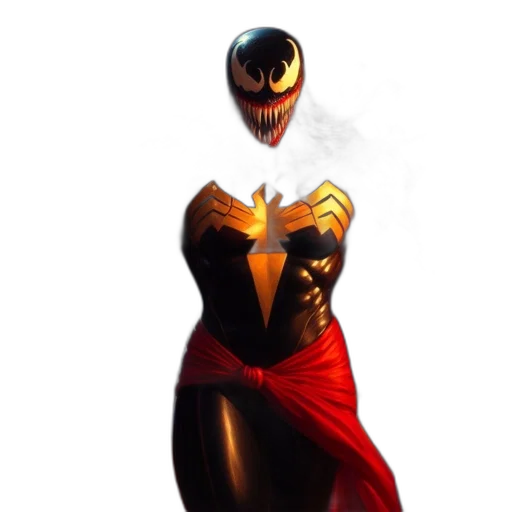mask, dress, robot, concept art, comic book art, 3d render, fantasy art, dark transparent PNG cut-out