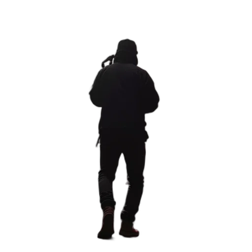jacket, staff, weapon, mask transparent PNG cut-out