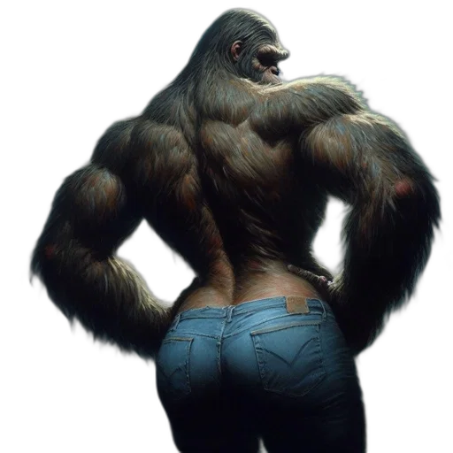animal, creature, concept art, photorealistic, 3d render, fantasy art, muscular, hairy transparent PNG cut-out