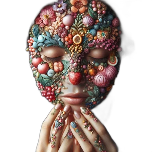 mask, jewelry, face, crown, concept art, fantasy art, photorealistic, 3d render transparent PNG cut-out