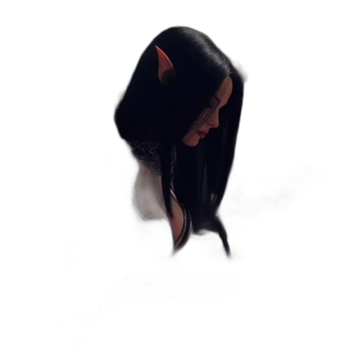 hair, mask, creature, staff, 3d render, concept art, photorealistic, fantasy art transparent PNG cut-out