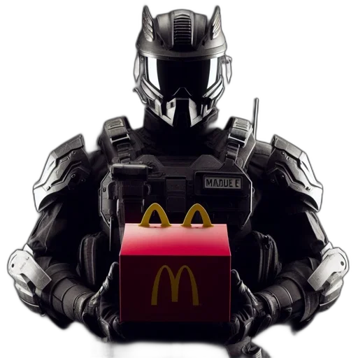 food, robot, weapon, concept art, 3d render, cyberpunk, pixel art, individual transparent PNG cut-out