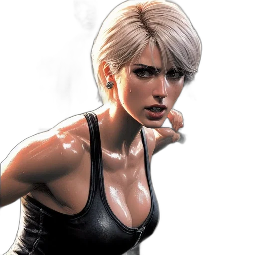 comic book art, concept art, photorealistic, cyberpunk, image, shows, dedicated, female transparent PNG cut-out