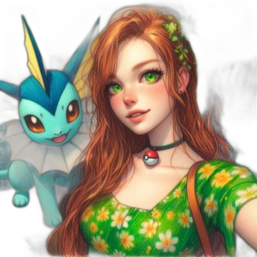 dragon, dress, fantasy art, concept art, pixel art, photorealistic, green, colorful transparent PNG cut-out