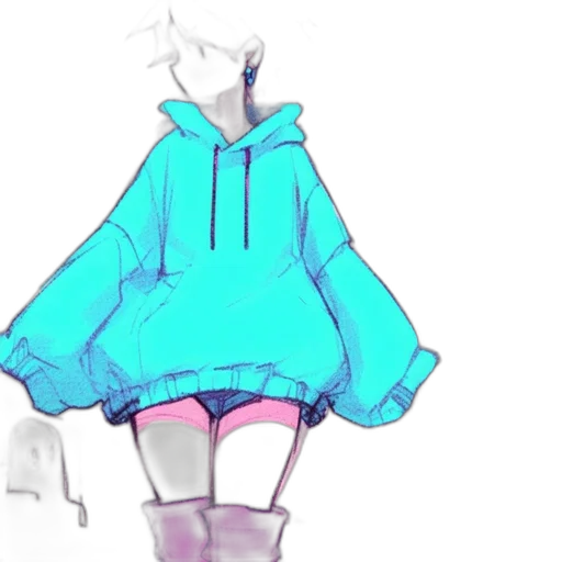 jacket, dress, robot, creature, concept art, vaporwave, watercolor, anime transparent PNG cut-out