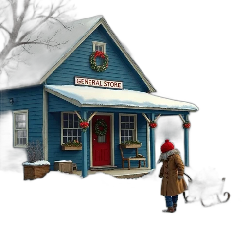 furniture, building, concept art, 3d render, photorealistic, pixel art, snow, city street transparent PNG cut-out