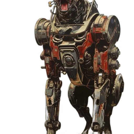 robot, creature, animal, weapon, concept art, 3d render, fantasy art, photorealistic transparent PNG cut-out