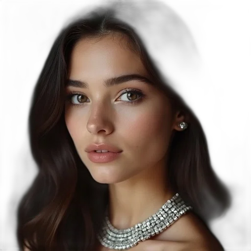 jewelry, face, crown, dress, photorealistic, oil painting, fantasy art, cartoon transparent PNG cut-out