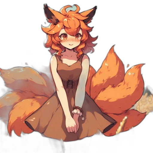 dress, staff, animal, creature, pixel art, watercolor, anime, concept art transparent PNG cut-out