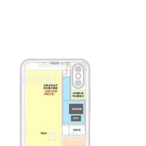 technical, diagram, smartphone, showing, internal, components, like, battery transparent PNG cut-out
