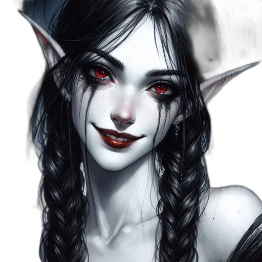 face, fantasy art, concept art, photorealistic, comic book art, dark, red, close-up transparent PNG cut-out