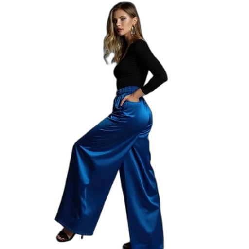 dress, blue, woman, black transparent PNG cut-out