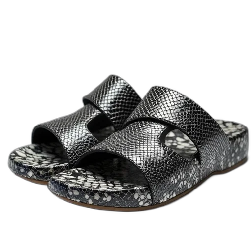 shoes, black, white, sandals transparent PNG cut-out