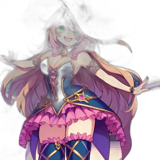dress, staff, mask, crown, concept art, fantasy art, anime, pixel art transparent PNG cut-out