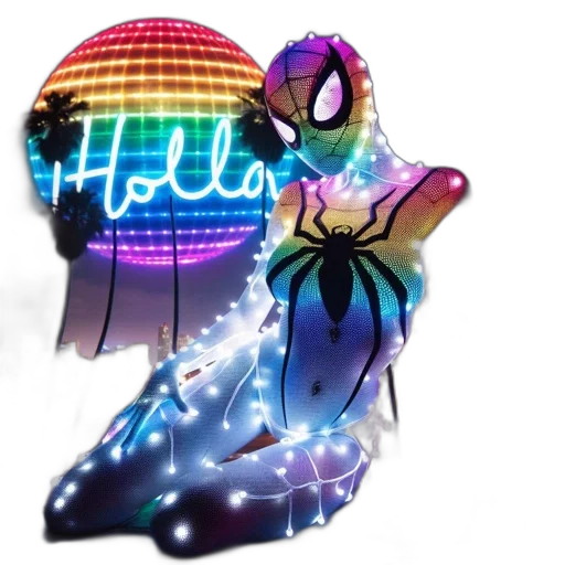 dress, vaporwave, concept art, pixel art, cyberpunk, neon lights, neon, figure transparent PNG cut-out