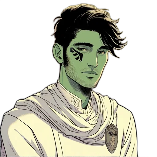 staff, comic book art, concept art, fantasy art, cartoon, green, earth tones, monochrome transparent PNG cut-out