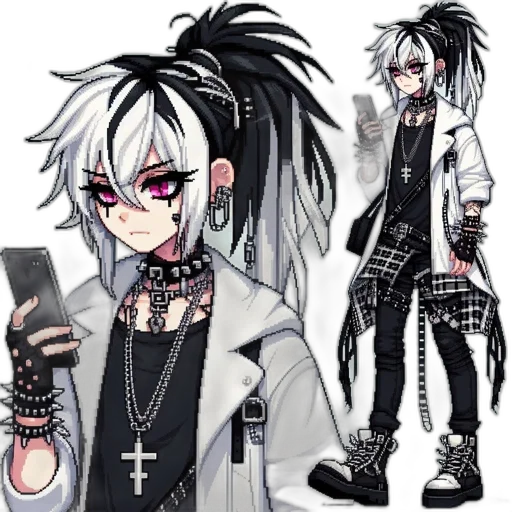 jacket, cyberpunk, cartoon, concept art, anime, monochrome, dark, individual transparent PNG cut-out