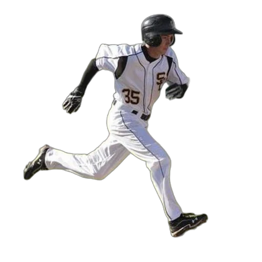 3d render, photorealistic, baseball, player, wearing, number, runs, field transparent PNG cut-out