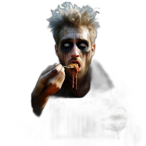 food, face, creature, concept art, photorealistic, comic book art, pixel art, post-apocalyptic transparent PNG cut-out