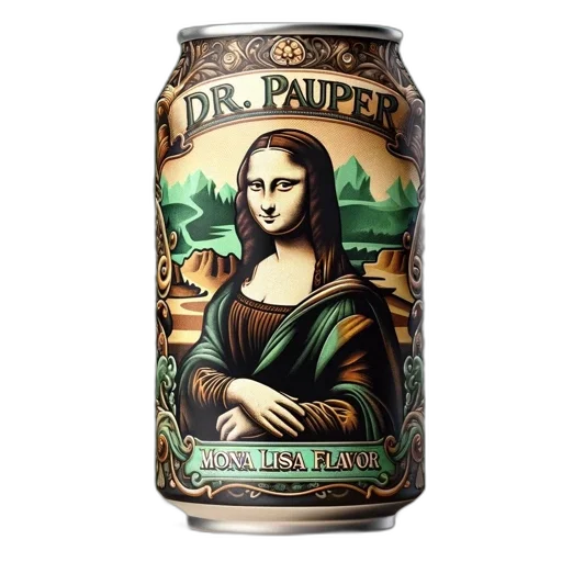 bottle, fantasy art, unusual, soda, can, featuring, green, label transparent PNG cut-out