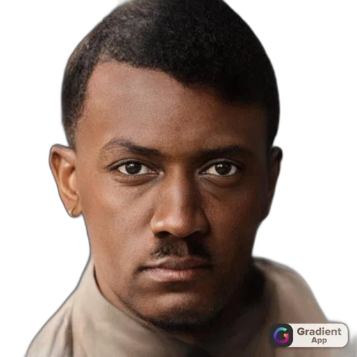 face, photorealistic, concept art, fantasy art, comic book art, intense, portrait, african transparent PNG cut-out