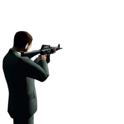 weapon, staff, jacket, 3d render, concept art, photorealistic, pixel art, suited transparent PNG cut-out