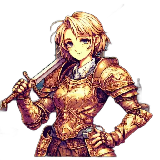 sword, staff, weapon, fantasy art, pixel art, concept art, anime, golden transparent PNG cut-out