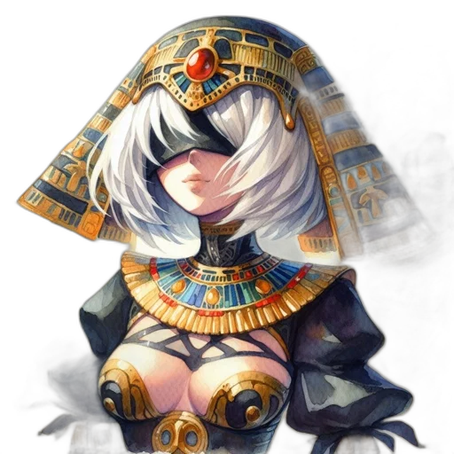 mask, robot, face, dress, fantasy art, concept art, pixel art, anime transparent PNG cut-out