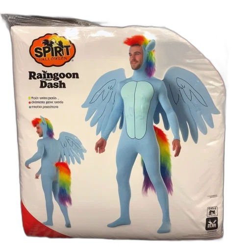 dragon, concept art, 3d render, unicorn, rainbow, dash, costume, adults transparent PNG cut-out