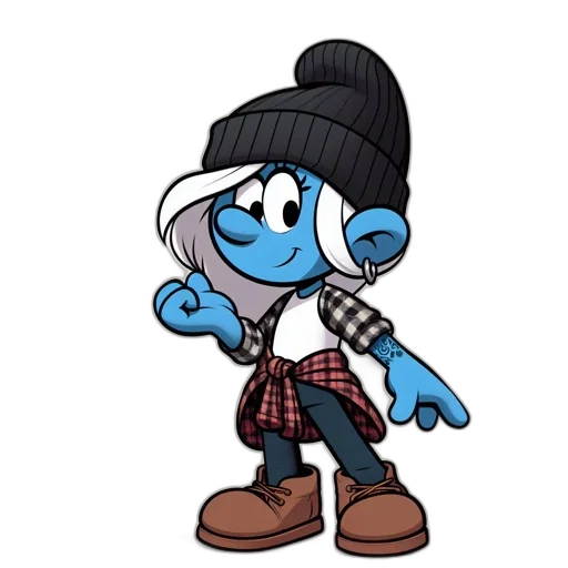 jacket, hat, staff, cartoon, concept art, pixel art, comic book art, blue transparent PNG cut-out