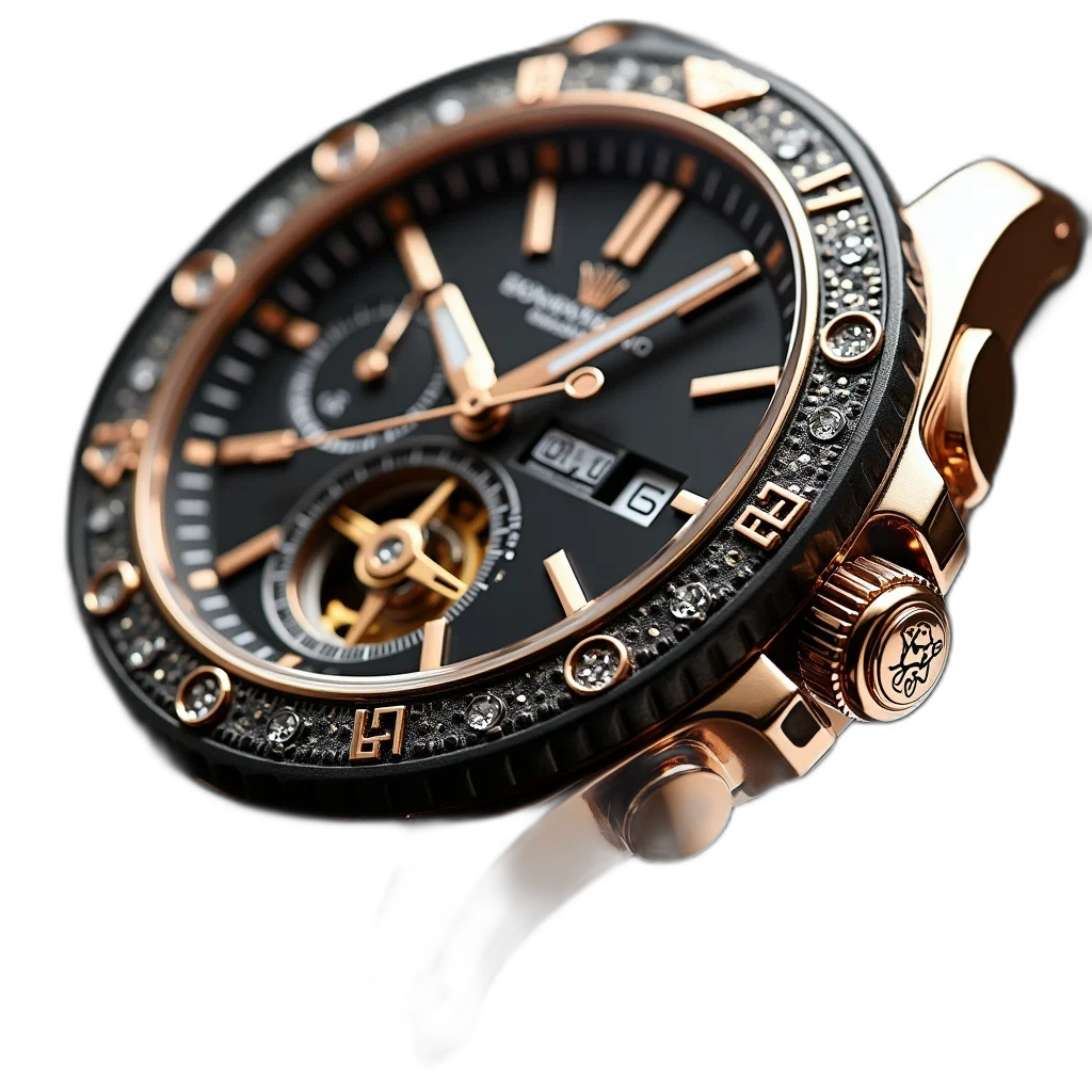 jewelry, weapon, 3d render, photorealistic, close-up, view, luxury, watch transparent PNG cut-out