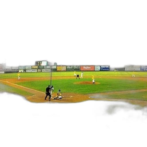 fog, baseball, game, being, played, night, stands, full transparent PNG cut-out