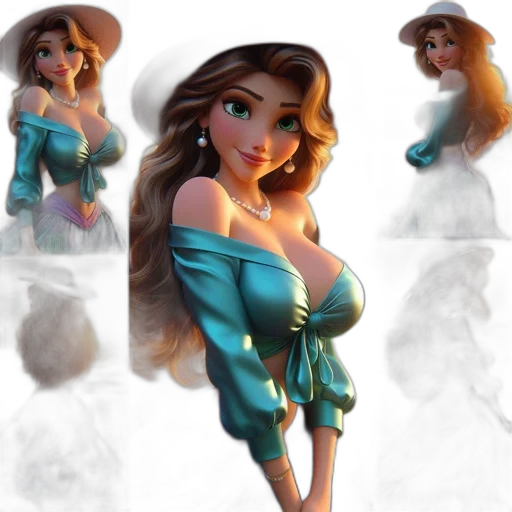 dress, 3d render, concept art, fantasy art, photorealistic, illustration, features, animated transparent PNG cut-out