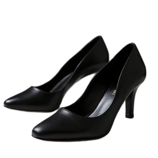 shoes, black, leather, kitten, heels, heel, detail transparent PNG cut-out